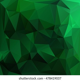 Green Polygonal Mosaic Background, Creative Design Templates