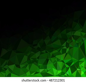 Green Polygonal Mosaic Background, Creative Design Templates