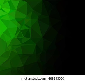 Green Polygonal Mosaic Background, Creative Design Templates