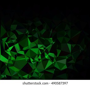 Green Polygonal Mosaic Background, Creative Design Templates