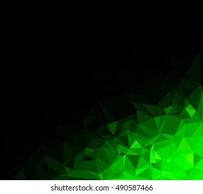 Green Polygonal Mosaic Background, Creative Design Templates