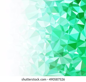 Green Polygonal Mosaic Background, Creative Design Templates