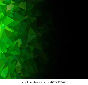 Green Polygonal Mosaic Background, Creative Design Templates