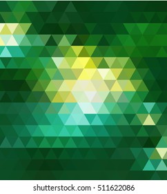 Green Polygonal Mosaic Background, Creative Design Templates