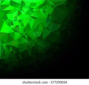 Green Polygonal Mosaic Background, Creative Design Templates