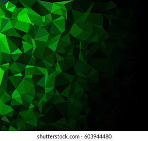Green Polygonal Mosaic Background, Creative Design Templates