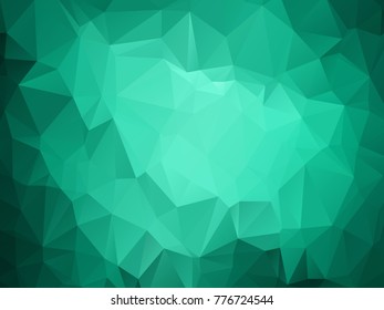 Green Polygonal Mosaic Background, Creative Design Templates