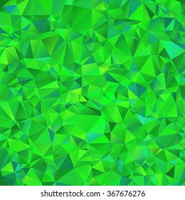 Green polygonal mosaic background. Low poly style vector illustration