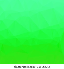 Green polygonal mosaic background. Low poly style vector illustration