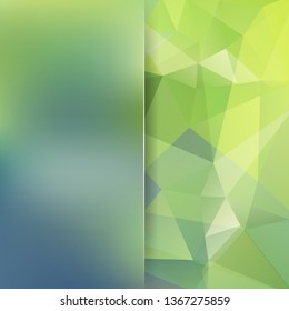 Green polygonal vector background. Blur background. Can be used in cover design, book design, website background. Vector illustration