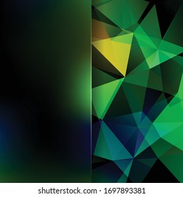 Green polygonal vector background. Blur background. Can be used in cover design, book design, website background. Vector illustration
