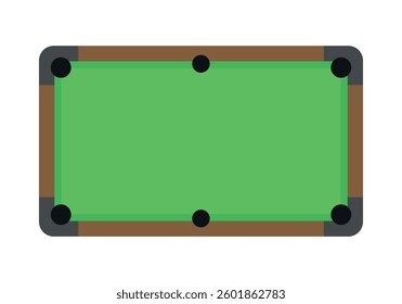 Green pool table seen from above