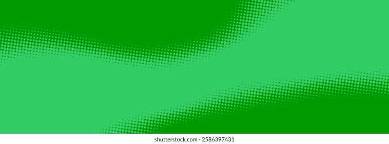 Green pop art background in retro comics style with halftone dots design, vector illustration EPS10