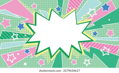 green pop art cartoon background
