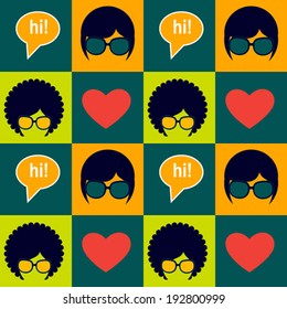 green pop art pattern