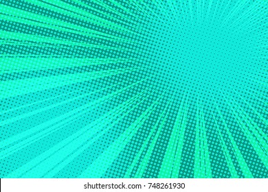green pop art rays background. retro vector illustration
