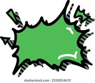 green pop art style of conversation speech bubble chat with shadow