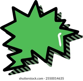 green pop art style of conversation speech bubble chat with shadow