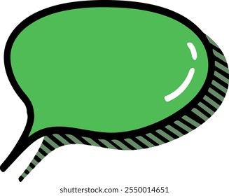 green pop art style of conversation speech bubble chat with shadow