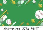 Green Pop Home Run Background Illustration – Dynamic Baseball Design