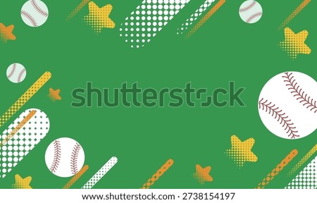 Green Pop Home Run Background Illustration – Dynamic Baseball Design