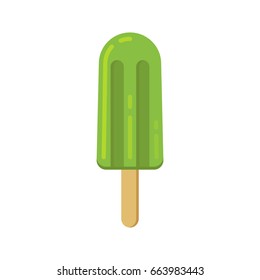 Green Popsicle Flat Icon