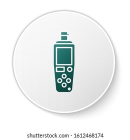 Green Portable sensor icon isolated on white background. White circle button. Vector Illustration