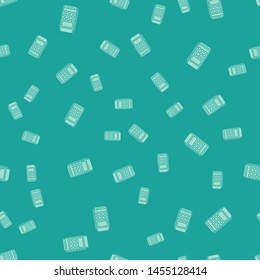Green Pos terminal icon isolated seamless pattern on green background. Payment terminal transaction. Pay by card.  Vector Illustration