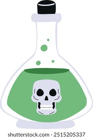 Green Posion Liquid Bottle Halloween Clipart