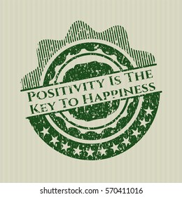 Green Positivity Is The Key To Happiness rubber texture