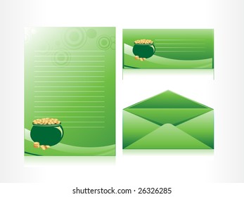 green postcard, letterhead with earthenware