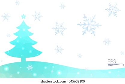 Green postcard low polygon style christmas tree vector illustration consisting of triangles.Abstract triangular polygonal origami or crystal design of New Year celebration.Isolated on white background Green postcard low polygon style christmas tree vector illustration consisting of triangles.Abstract triangular polygonal origami or crystal design of New Year celebration.Isolated on white background