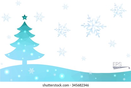 Green postcard low polygon style christmas tree vector illustration consisting of triangles.Abstract triangular polygonal origami or crystal design of New Year celebration.Isolated on white background