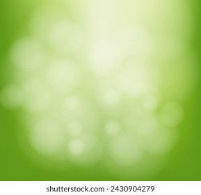 Póster Verde Y Bokeh Y Desenfoque Con Malla De Degradado, Ilustración Vectorial