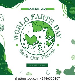 A green poster with a World Earth Day social media post template
