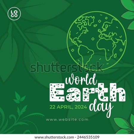 A green poster with a World Earth Day social media post template