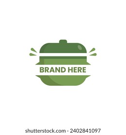 Green pot logo and blank background, can be used for restaurant logo