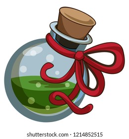 Green potion icon. Cartoon of green potion vector icon for web design