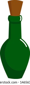 Green potion, illustration, vector on white background.