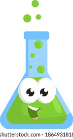 Green potion, illustration, vector on white background.