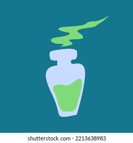 green potion silhouette isolated vector illustration. Element for halloween needs