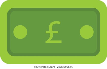 Green pound sterling note icon currency finance illustration 