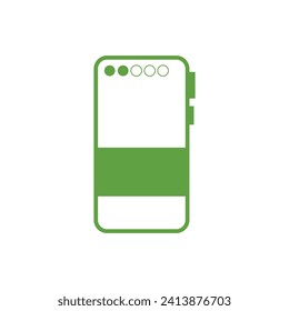 Green power bank on white background