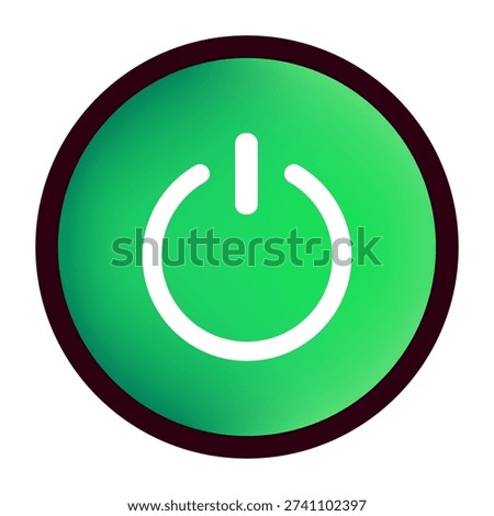 Green power button icon: on symbol in circle design.