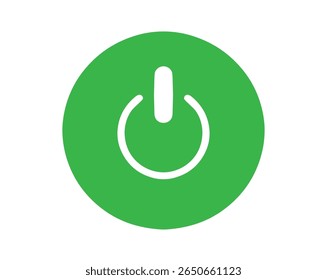 Ícones verdes do botão liga/desliga, Símbolos do interruptor ligado para UI ou UX, arquivo de vetor.