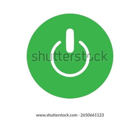 Green Power Button Icons,  On Off Switch Symbols for UI or UX, Vector file.