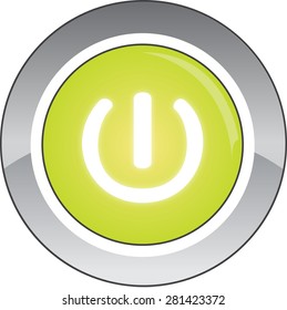 Green power button with shade