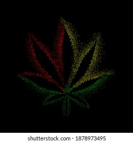 Green power of cannabis leaf - Cannabis vector illustration, Smoker t shirt, weed illustration for hoodie t shirt etc