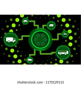 green power charging station graphics