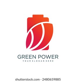 Green power design element vector idea with creative modern style